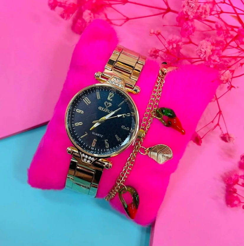 Set de Pulsera con Reloj a Juego